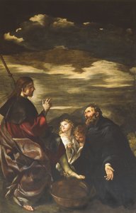Saint Augustin lavant les pieds des rachetés - Giovanni Lanfranco